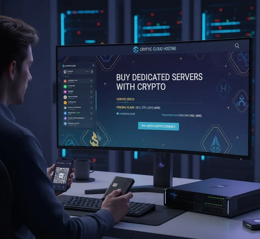 a man who buying dedicated hosting with crypt